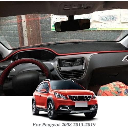 Car Styling Dashboard Protective Mat Shade Cushion Pad Rose Carpet Mat For Peugeot 2008 2013-2019 RHD&LHD Interior Accessory