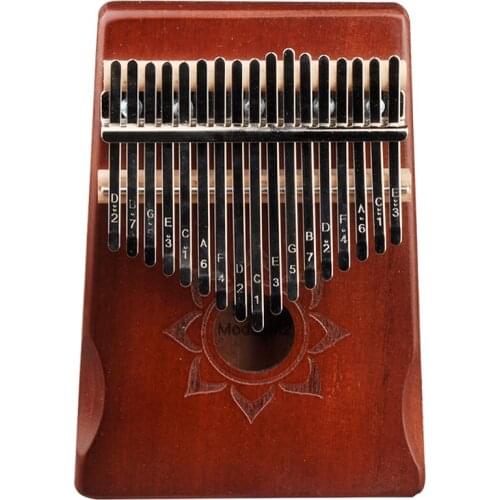Mahogany Wood 17 Keys Kalimba Musical Instrument Thumb Finger Piano African Sanza Mbira w/ Tuning Tool Storage Bag for Beginner