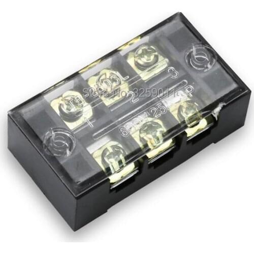 20PCS TB-2503 3 Positions Dual Rows 600V 25 A Wire Barrier Block Terminal Strip black Copper