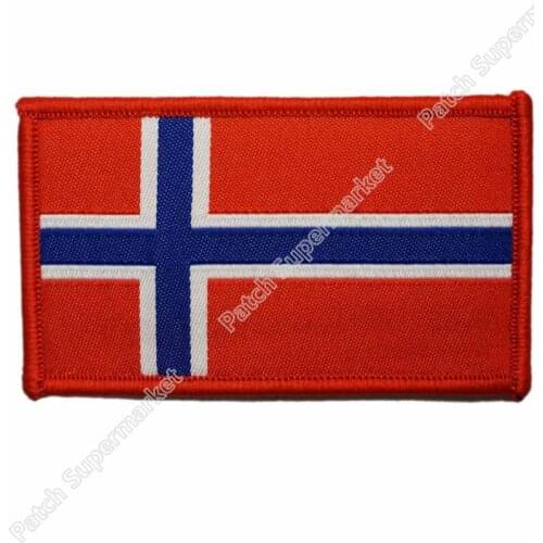 3.1" Norway Norwegian Flag Uniform Woven Iron On Patch Sew On badge Emo Goth Punk for clothing