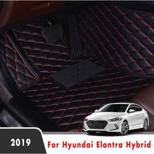 For Hyundai Elantra Hybrid 2019 Car Floor Mats Interior Accessories Carpets Custom Styling Parts Waterproof Covers Leather Rugs