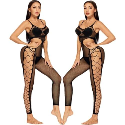 Fishnet Bodystocking Open Crotch Mesh Porno Women Stockings Crotchless Lenceria Mujer Collant Femme Sexy Lingerie Erotic QQ533