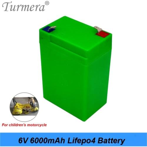 Lifepo4 Battery 6V 6AH Replace Storage Batteries for Motorcycle Electronic Emergency Light and Children Electric Car Use Turmera