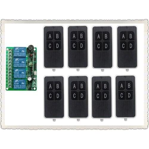 New DC12V 4CH RF Wireless Remote Control System teleswitch 8 transmitter and 1 receiver universal gate remote control