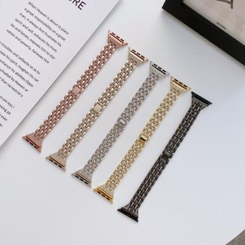 Diamond Strap Bracelet Stainless Steel band for apple watch series 1 2 3 42mm 38mm Bracelet strap for iwatch 6 SE 5 4 40mm 44mm