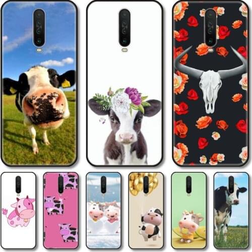 Cows Phone Case For XiaoMi Redmi Note 10S 9S 8 7 6 T Pro Black Cover Silicone Back TPU