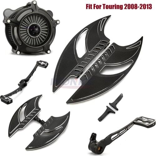 Black Floorboards Foot pegs Shifter Lever Brake Arm kits Air Cleaner filter For harley electra glide ultra 2008-2013 FLHX FLHR F