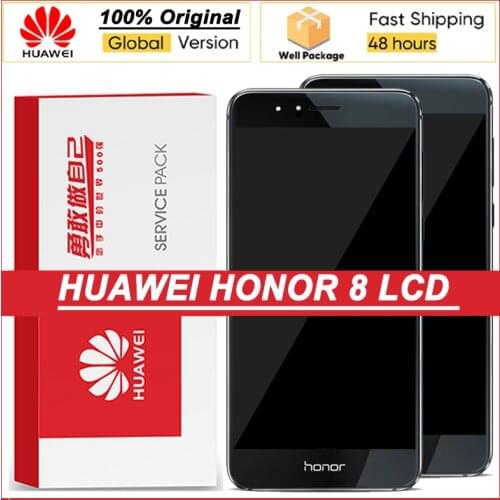 100% Original 5.2'' Display with frame for Huawei HONOR 8 LCD Touch Screen Digitizer Assembly FRD-L19 FRD-L09 Repair Parts