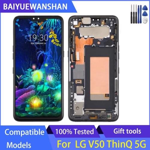 For LG V50 ThinQ 5G LM-V500 LM-V500N LM-V500EM LM-V500XM LM-V450PM LM-V450 LCD Screen and Digitizer Assembly With Frame