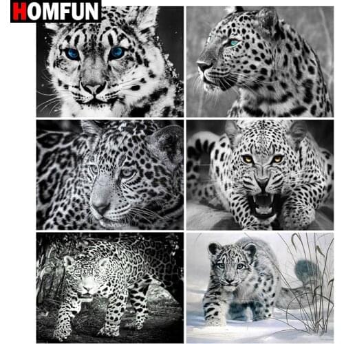 HOMFUN 3D Diamond Painting "Animal leopard" DIY Full Rhinestones Drill Cross-stitch Kits Square Round Diamond Embroidery
