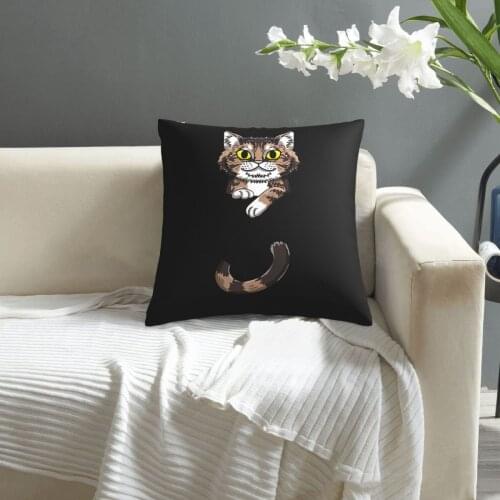 Pocket Maine Coon Polka Dots Pattern Feline Cat Lover Gift pillowcase printed cushion cover sofa waist pillow pillow cover