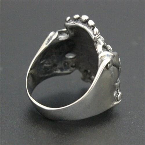 Fashion Imperial Crown Ring Cool Design Biker Skull Cross Ring 316L Stainless Steel Wholesale Price Ring