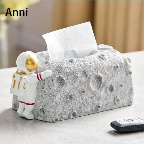 Creativity Astronaut Resin Tissue Boxes European Modern Spaceman Decorative Pumping Paper Storage Box Living Room Decoration