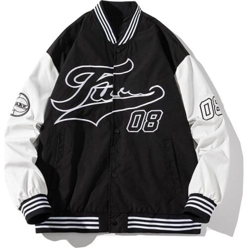 Fashion Oversized Hip Hop Varsity Baseball Jacket With Embroidery For Couples Unisex boyfriend letterman coat outerwear big size