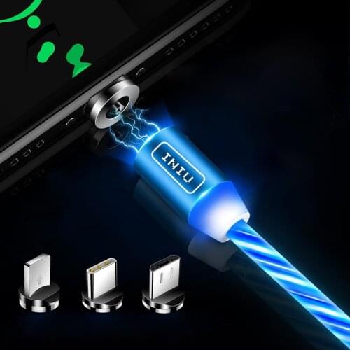 INIU LED Magnetic USB Phone Cable Micro Type C Charger Fast Charging Magnet Charge Cord For iPhone 12 11 XR 8 Plus Huawei Xiaomi