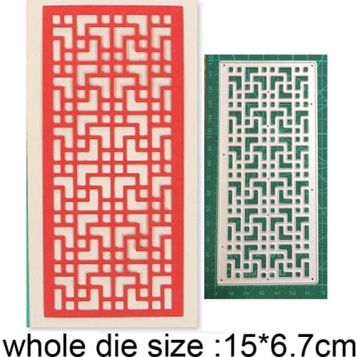 Metal Cutting Dies Cut Mold Lace Grid Rectangle Frame Decoration Scrapbook Paper Craft Knife Mould Blade Punch Stencils Dies