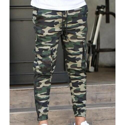 Men Cargo Pocket Outdoor Camouflage Gym Sport Pants Running Joggers Trousers UK