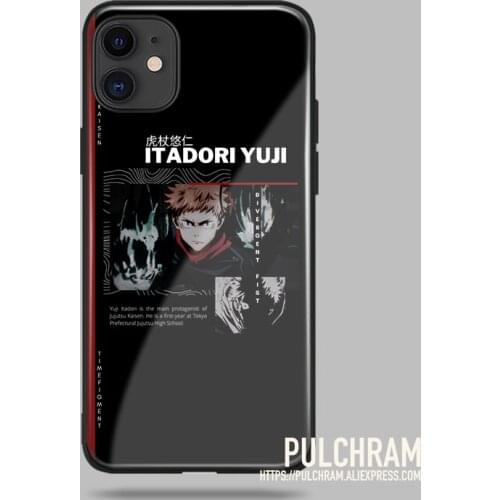 Jujutsu Kaisen Itadori Yuji Glass Soft Silicone Phone Case Cover Shell for IPhone SE 6s 7 8 Plus X XR XS 11 12 Mini Pro Max