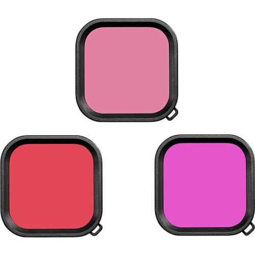 3-Pack Filters Kit Red Magenta Snorkel Lens Color Filter for GoPro HERO 8 Underwater Lens Filters Action Camera Accessories Kits