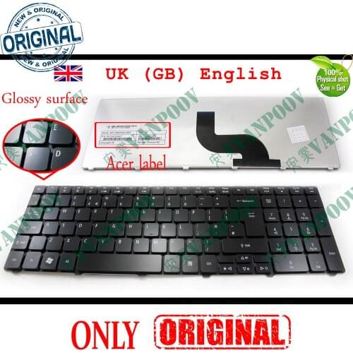 New UK Laptop keyboard for Acer Aspire 5810tz 5810T 5810PG 5810 5800 5750G 5750 5745 5742 5741G 5741 5740G 5740 Glossy Black GB