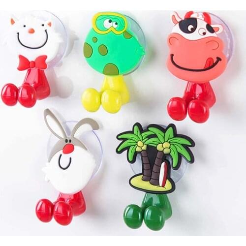 Newest Item 5 Pcs Baby Care Grooming Healthcare Kits Cartoon Sucker Suction Hooks Set Hanging Baby Toothbrush Holder Towels Etc