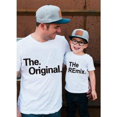 Family Matching Clothes Outfits The Original and The Remix Cotton Father Son Kids Baby Boy T-Shirt Bestfriend Bodysuit Tshirs