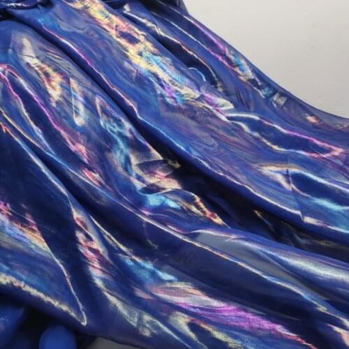 Cosplay Dress Fabric Glam Style Magic Bronzing Chiffon Fabric Thin Soft Colored Flowing Bronzed Breathable DIY Dress Fabric