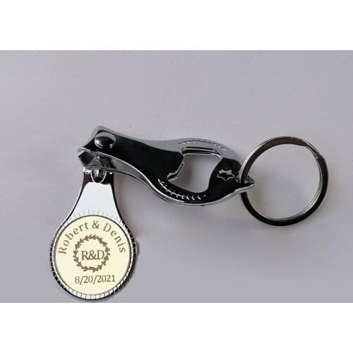 Portable Nail Clippers Keychain Beer Bottle Opener 4 In 1 Pocket Multi Function Beer Bottle Opener Wedding Party Favor Gifts