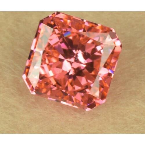 Sale 8A Pink Morganite Stone Square Radiant Cut Synthetic Diamond Gems Cubic Zirconia Loose Beads For Jewelry Making DIY