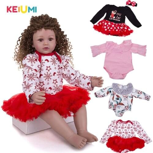 Clearance Baby Doll Dress Suit For 22-23 Inch Reborn Baby Girl Toys Long Sleeve Skirt Doll Accessories For Kids DIY Game