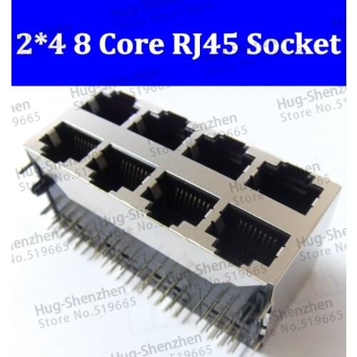 Ethernet port socket rj 45 2 4 8p 8 core 8P8C internet access socket 5pcs