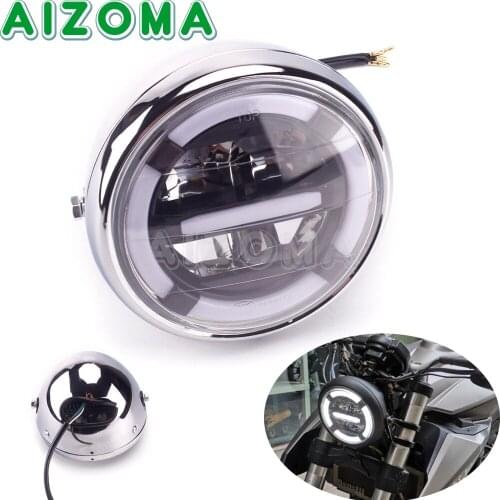 Retro Headlight Motorcycle White DRL High Low Beam Led Head Light for Harley Honda CG125 GN125 CB CL Yamaha Kawasaki Cafe Racer