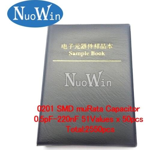 0201 Japan muRata GRM033 series SMD Capacitor Sample book Assorted Kit 51valuesx50pcs=2550pcs (0.5pF to 220nF)