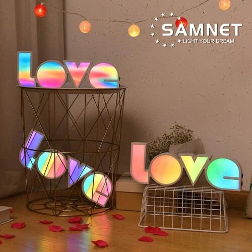 LED Night Lights LOVE Letter Modeling Lamp Neon Light For Holiday Wedding Xmas Room Wedding Decoration Lighting Valentines Gift