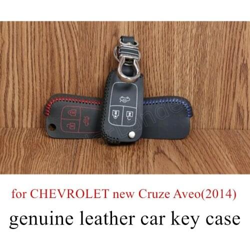 Only Red new arrival car key case sewing Hand car key cover case Genuine leather fit for FORD Focus SMAX Fiesta(2013)