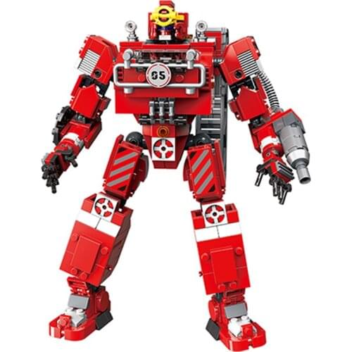 XINGBAO New Creative 20004 Building Blocks Fire Brigade Deformation Fire truck MOC Bricks Double shape Car And robot 2 in 1