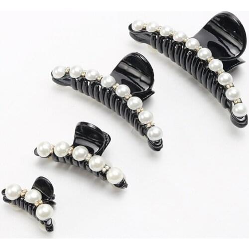 1 PC Pearls Hairpins Banana Clips Hair Accessories Ornaments Headwear Hair Clip Hair Claws For Women Girl