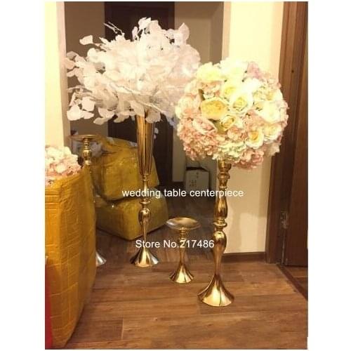 10 elegant Tall sliver New Arrival ! Gold Metal Vase, Gold Flower Vase, Royal Gold Trumpet Vase For Decoration