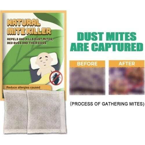 10PCS Dust Mites Kill Pouch Natural Herbal Mites Killer Exterminating Pad Killing Worms Anti-mite Pad Cushion Home Mite Control