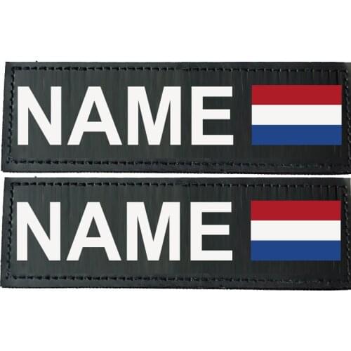 2ps Chromatic Customized Dog K9 Harness Label Custom pet name with colorful flag