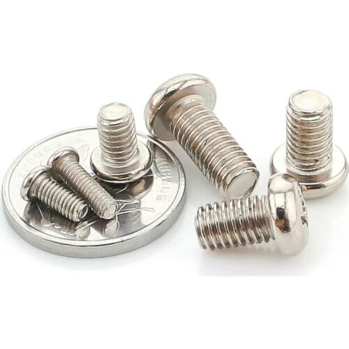 200PCS-M1.4*3/4/5/6 GB818 Round Head Screw / Cross Head Screw (Nickel) Electronic Screw