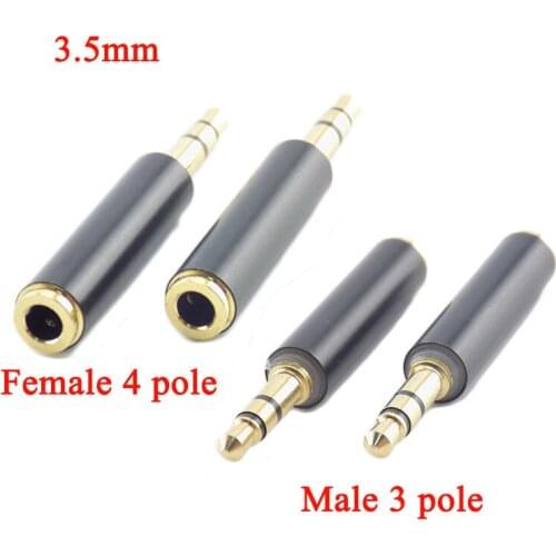 3.5mm 3 Pole RCA Male To 4 Pole Female Jack Stereo AUX 3 Ring Audio Connector extension Headphone Plug Adapter