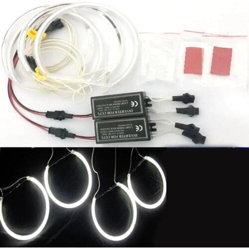 4pcs White Headlight CCFL LED Angel Eyes Kit Halo Ring DRL Turn Signal Light CCFL Headlight Lamp for BMW E36 E46 E39 E38