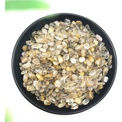 50g 6-9mm Natural Golden Hair Crystals Rutilated Quartz Crystal Stones Specimen Natural Stones and Minerals
