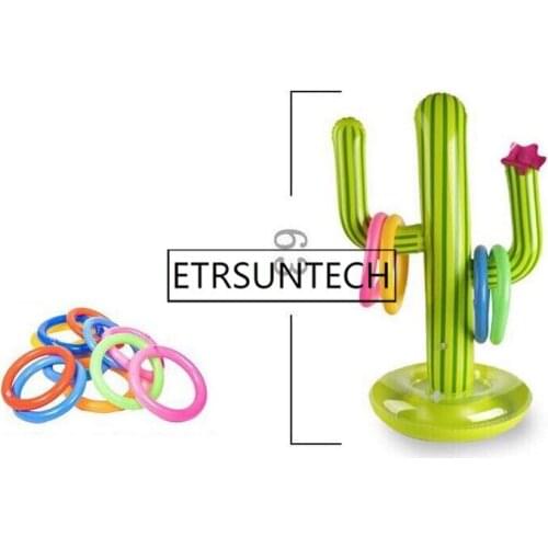 50sets Children Adult Inflatable Cactus Toss Game Water Ground Toys Swimming Pool Float Toy Party Decoration