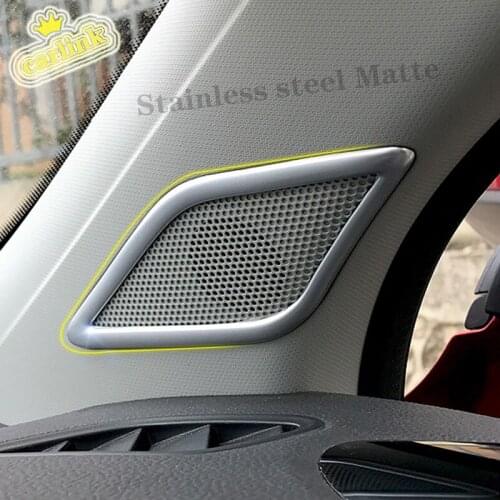 Stainless steel For MG ZS 2018 accessories LHD Car Styling Car Front column Sound decoration Cover Trim 2pcs