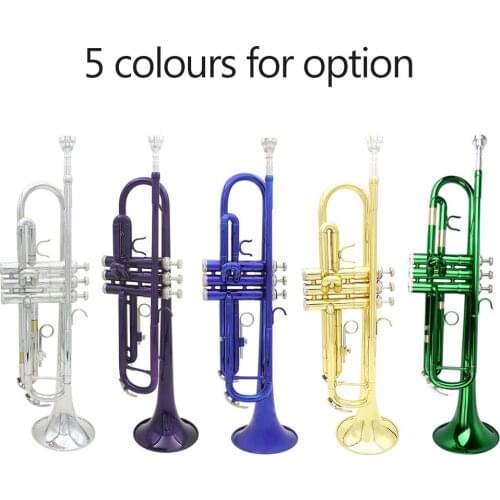 Trumpet Bb B Flat Brass Instrument trumpet Exquisite with Mouthpiece Cleaning Brush Cloth Gloves Strap