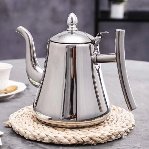 1L/1.5L Stainless steel teapot thick flower tea kettle with strainer commercial hotel restaurant tea coffee kettle kitchen tools