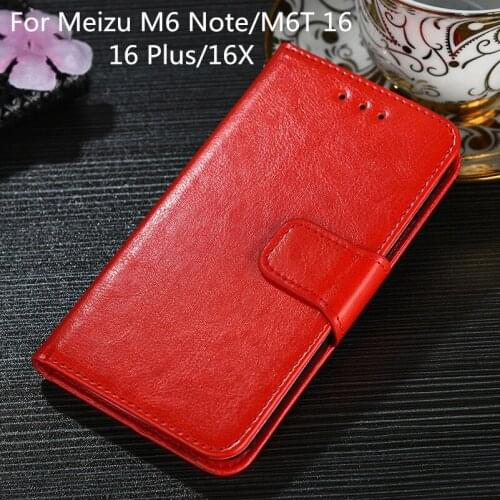 For Meizu M6 Note M6T Case Cover PU Leather Wallet Case for Coque Meizu 16th 16X 16 Plus Fundas