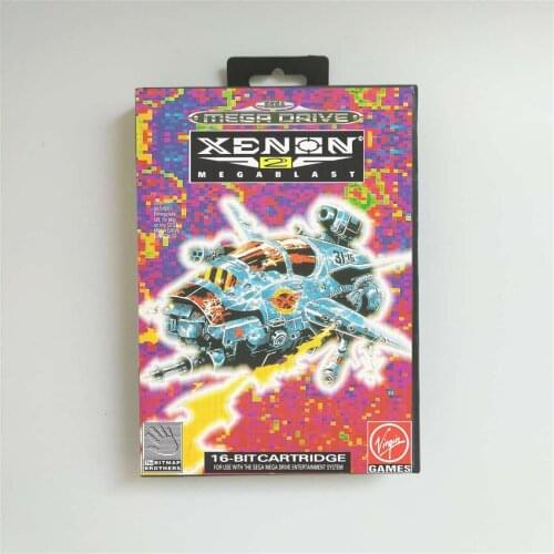 Xenon 2 Megablast - EUR Cover With Box 16 Bit MD Game Card for Megadrive Genesis Video Game Console